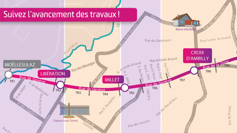 Tram Annemasse Genève avancement travaux réseaux 012018