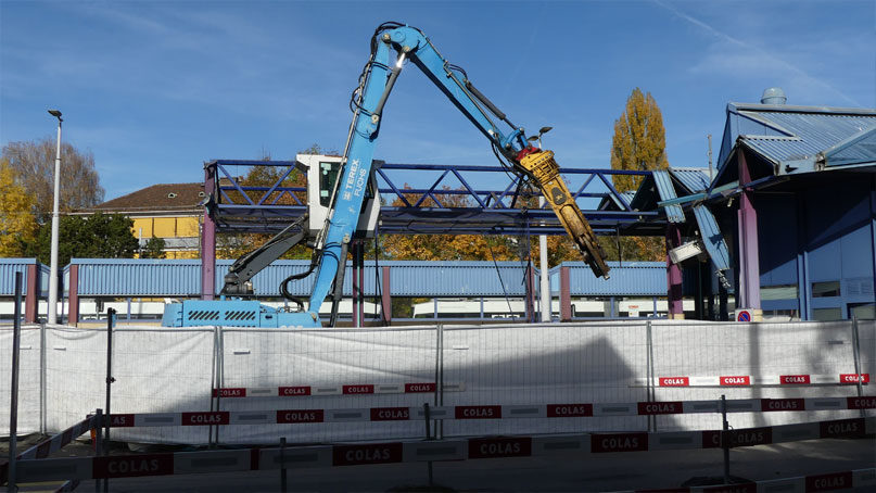 Tram Annemasse Geneve démolition douane moillesulaz suisse