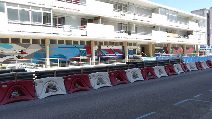 Tram Annemasse Genève fresque murale copropriété du salève