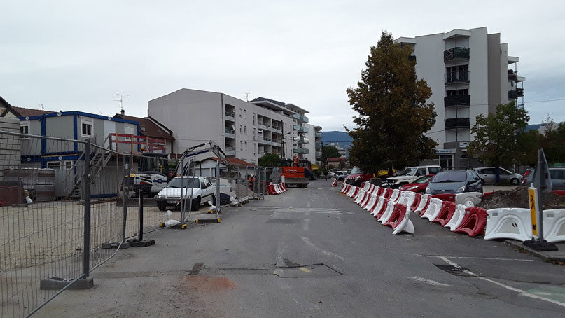 Tram Annemasse Genève rue de la zone