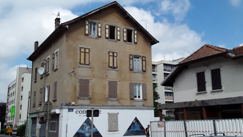 Tram Annemasse Genève coiffeur avant travaux